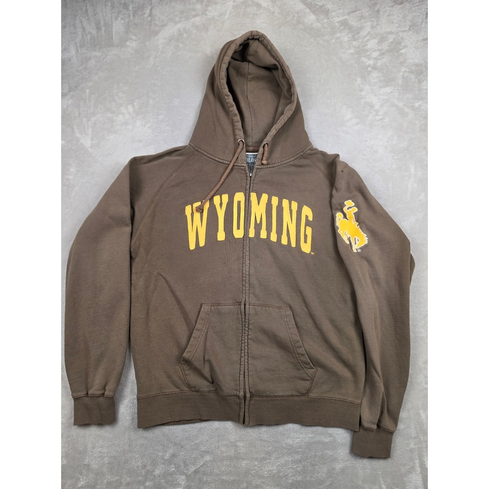 Colosseum Athletics Wyoming Hoodie Mens XL Brown Full Zip University Cowboys